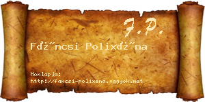 Fáncsi Polixéna névjegykártya