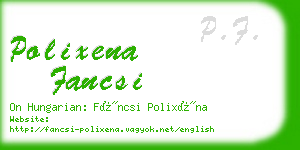 polixena fancsi business card